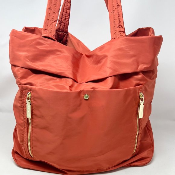 Steve Madden Handbags - Steve Madden Nueva Fabric Shopper Tote with Wristlet‎ Orange Oversized NWT